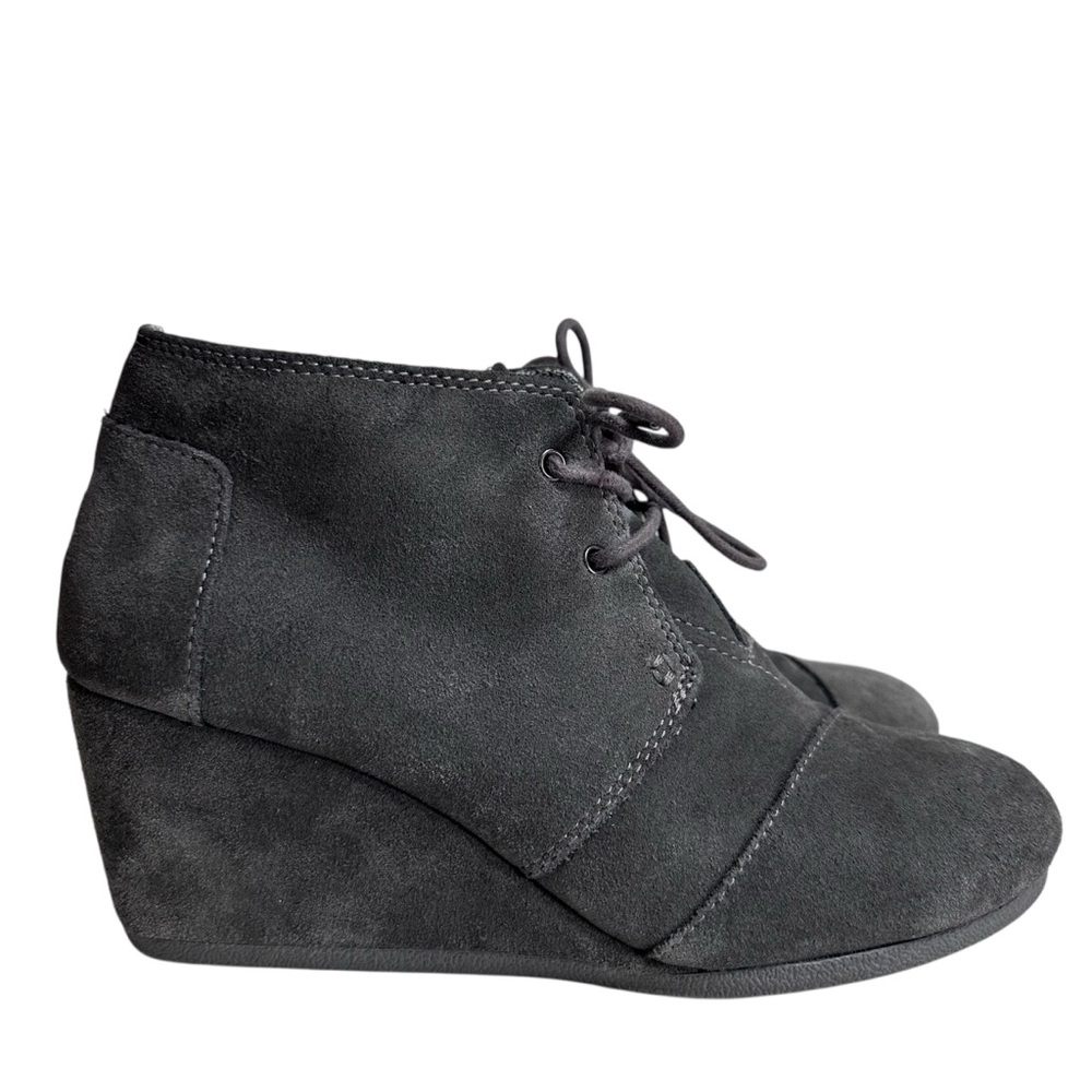 Toms Gray Suede Wedge Shoes